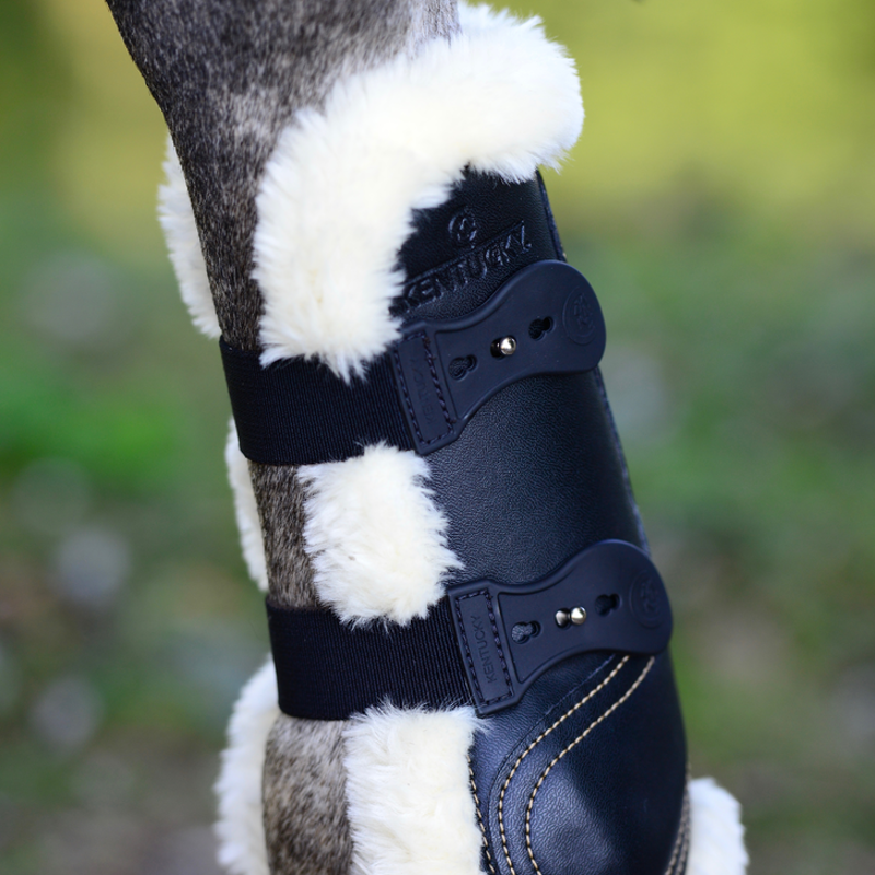 Kentucky Horsewear Sheepskin Leather Tendon Boots Black-1